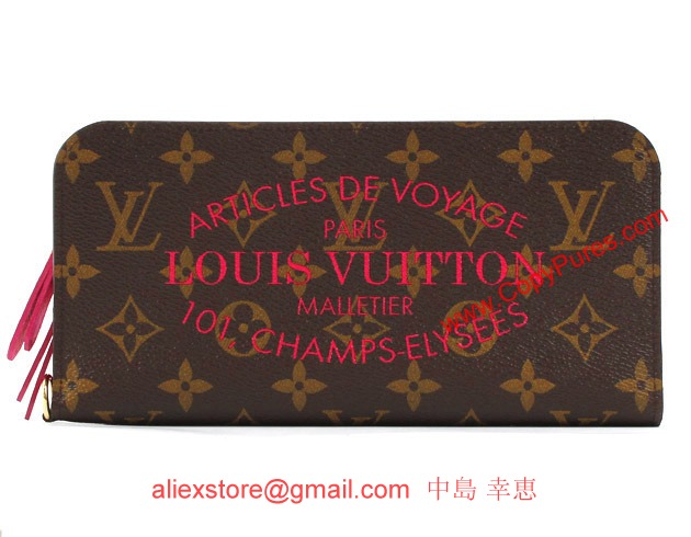 ルイヴィトンコピーM60391モノグラムポルトフォイユアンソリット長財布ダークブラウン＆ローズアンディアン